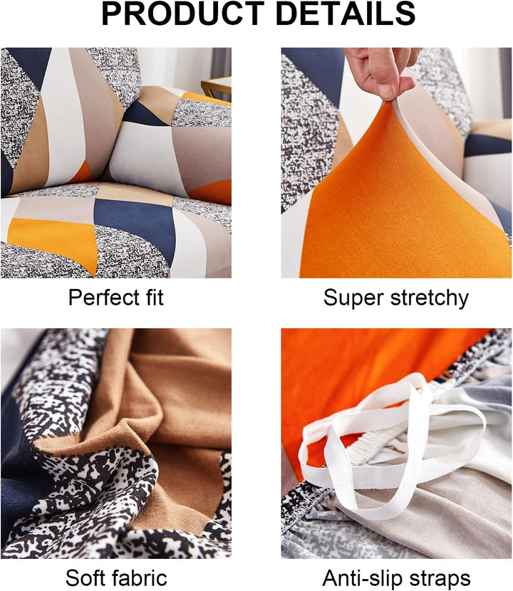 Jaotto Sofabezug 1 Sitzer Elastischer Stretch Spandex Sofa Überwürfe Sofahusse Antirutsch Waschbar S