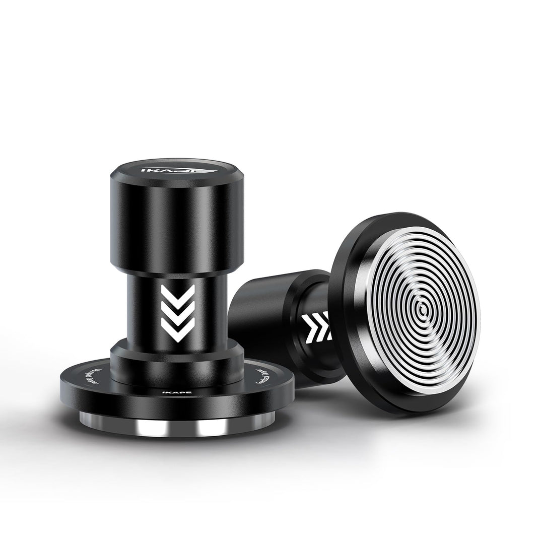 IKAPE 53,3 mm V6 Impact Espresso Tamper mit akustischer Rückmeldung, austauschbaren Federn (15 lb/30