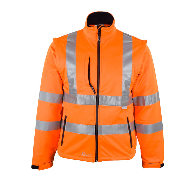 Prevent Warnschutz-Softshell-Jacken 8060O, leuchtorange, Gr. M M-5XL, M-5XL