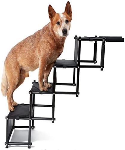 Hundetreppe Auto Klappbar, Gelenkschonende Hunderampe Auto Rampe für kleine &amp; grosse Hunde, Bis 80 k