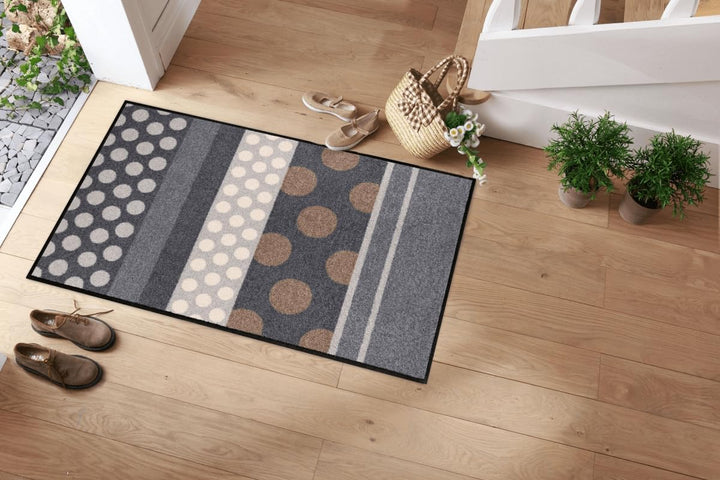 Salonloewe Zerbino lavabile Glamour Dots Grigio 75 x 120 cm SLD0457-075x120