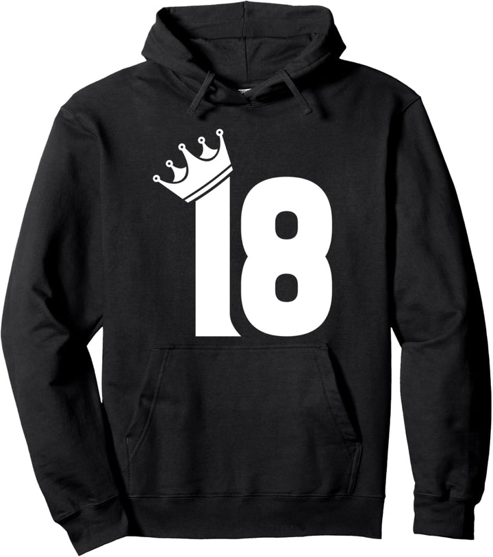 18. Geburtstag Jungs Mädchen Teenager Vintage Zahl mit Krone Pullover Hoodie