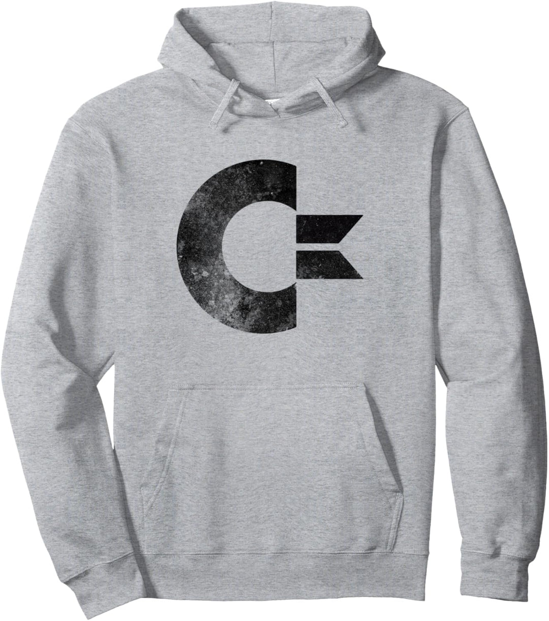 COMMODORE - C64 - C= im Stone Washed Grunge Effect Pullover Hoodie