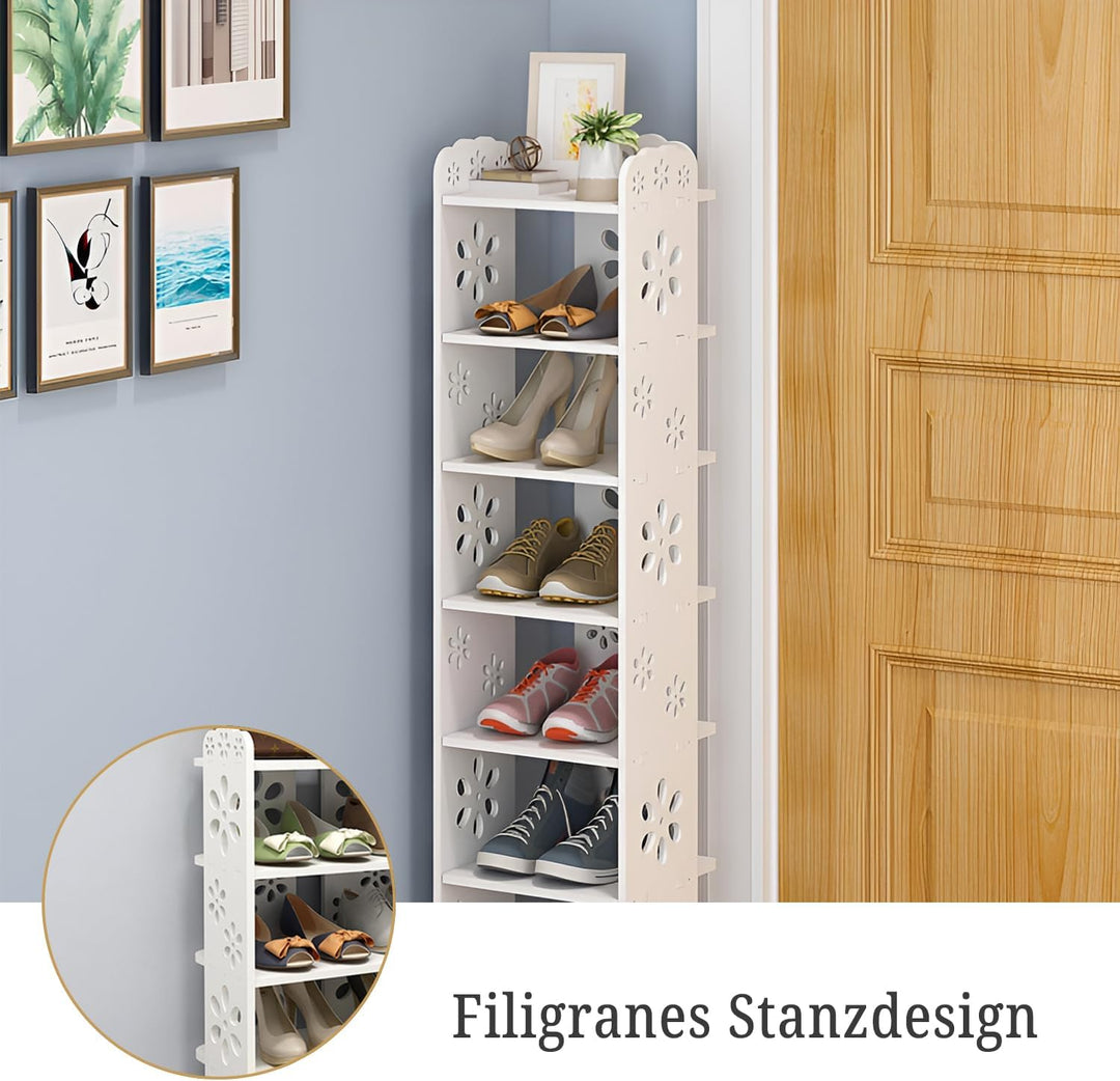 Dripex Schuhregal Standregal 5 Ablagen Schuhablage Schuhständer Schuhschrank multifunktional Standre