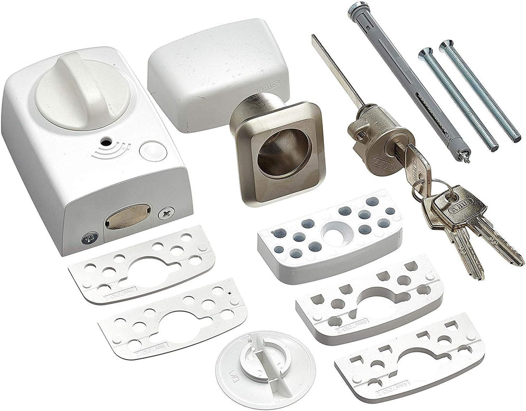ABUS 82613 Tür Zusatzschloss, Weiss, Metall Metall mit Alarm Weiss, Metall mit Alarm Weiss