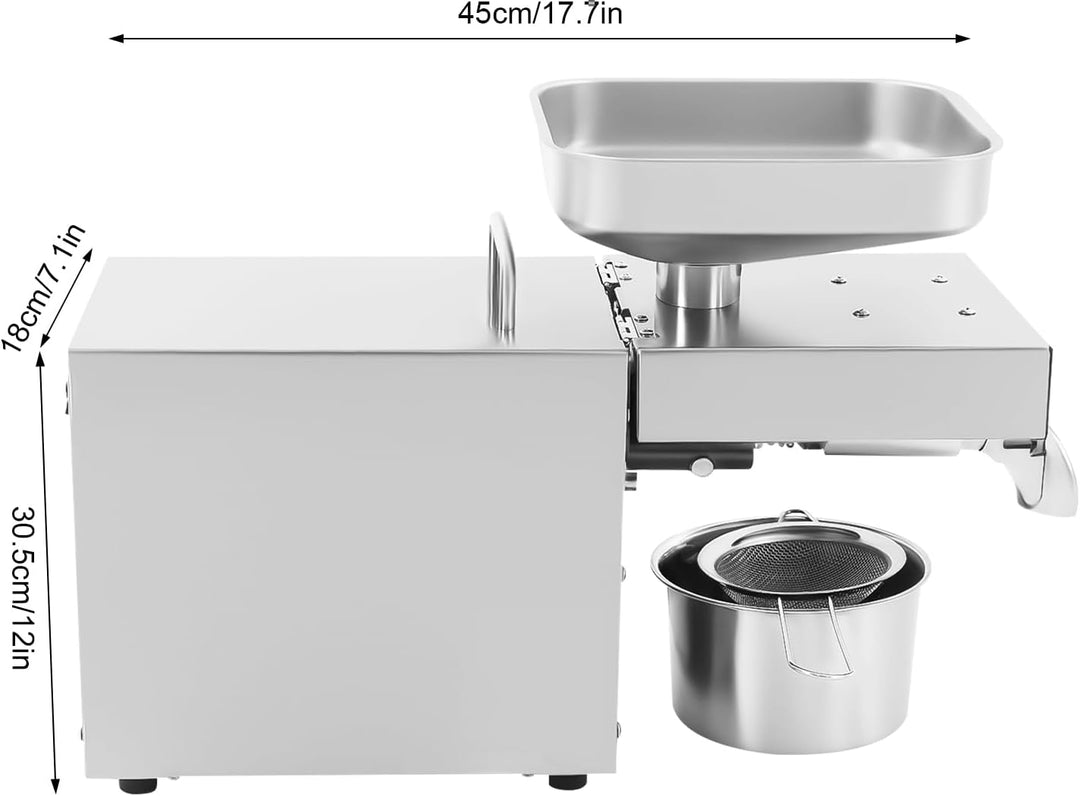 Automatische Ölpresse 610W 220V Elektrische Oil Expeller | 40-240℃ Einstellbare Temperatur | Walnuss