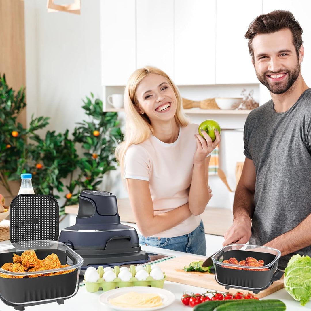 Airfryer Zubehör für Ninja CRISPi 2 Stück Silikonform+ Spritzschutz + Silikonmatten + Heissluftfritt