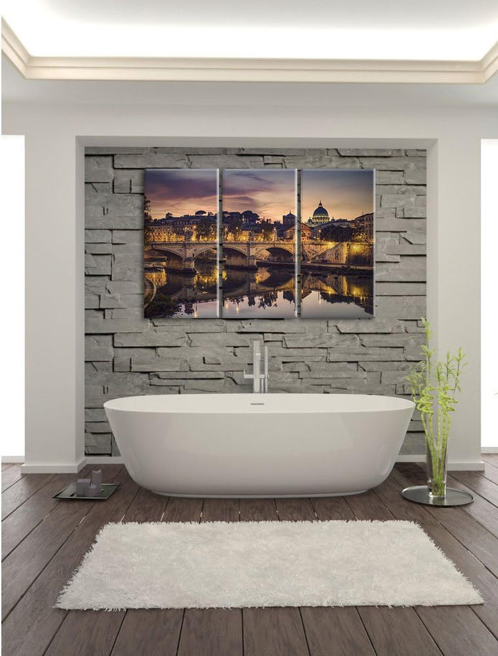 Pixxprint Rom Kathedrale St. Peter als Leinwandbild/Grösse: 3 Teilig (120x80 cm) cm/Wandbild/Kunstdr