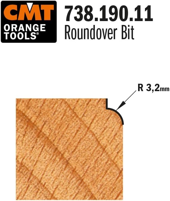 CMT Orange Tools 738.190.11 - Fräser r.concavo mit Roma. hm s 6 d 19.1 r 3.2