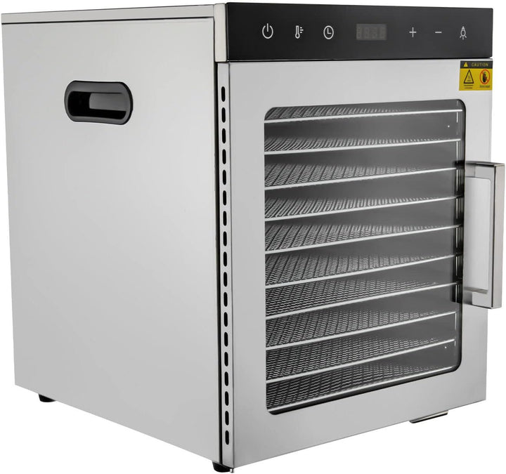 10 Tray Edelstahl Dörrautomat Dörrer 800W Lebensmittel-Dehydrator Dörrgerät Dehydrator Dörautomat Ob