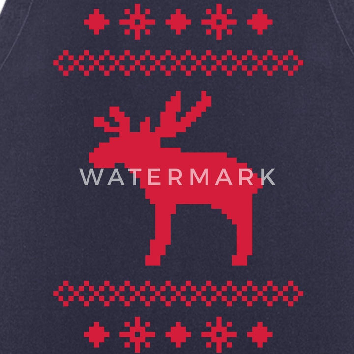 Spreadshirt Elch Norwegen Schweden Strickmuster Kochschürze Navy, Navy
