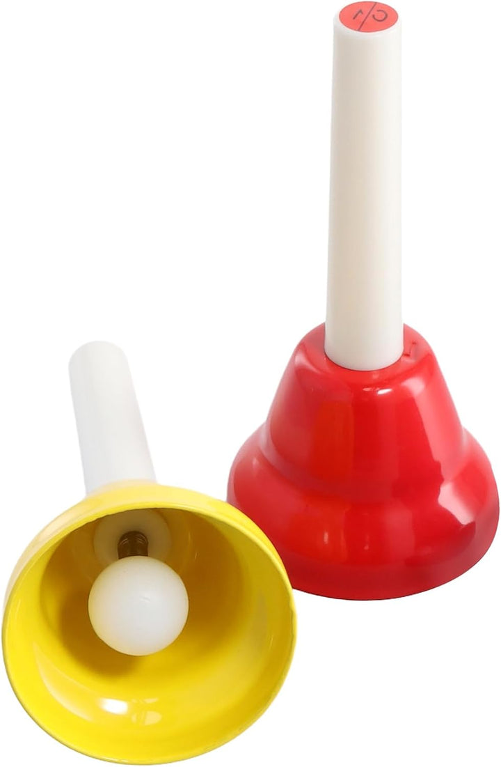 8 Stück Handglocken Set, 8 Note Diatonische Glocken Metall Hand Bell Musikglocken Bunte Hand Glocke