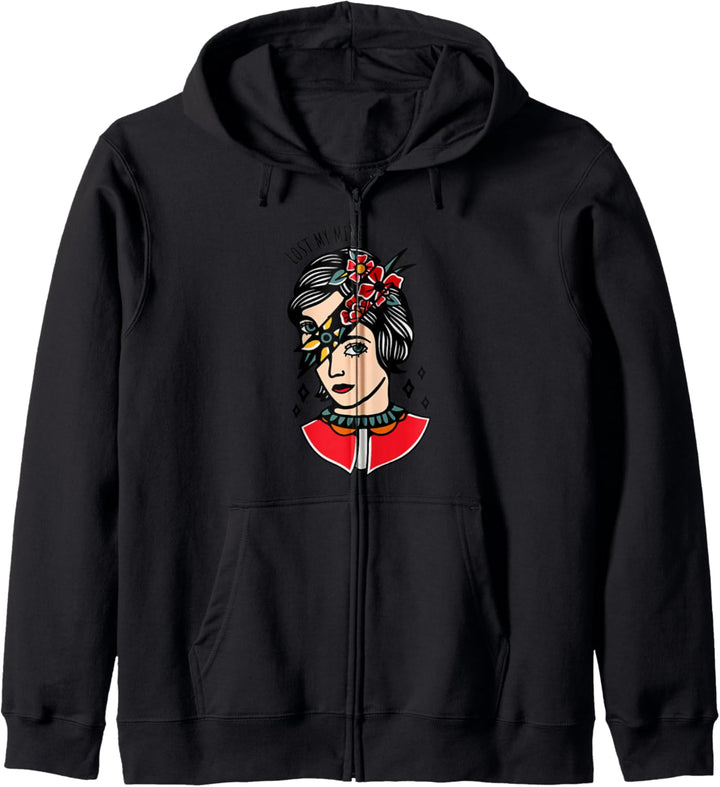 Damen Hipster "Lost my Mind" Rose | Pop Art Vibe Kapuzenjacke