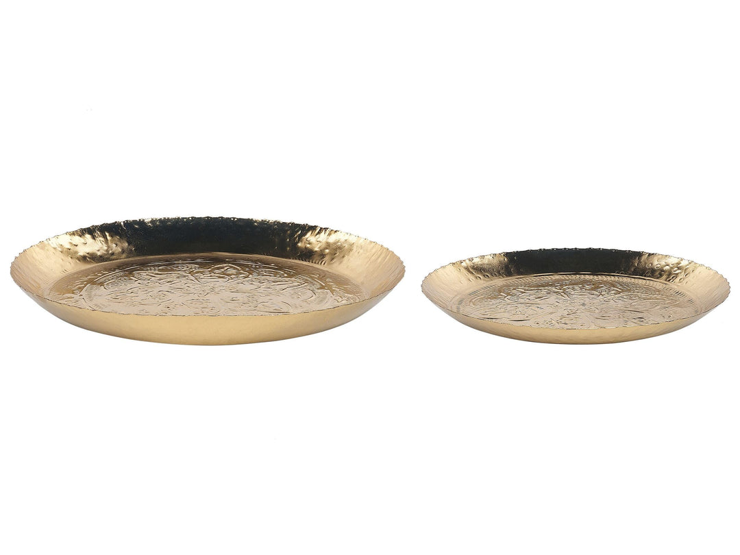 Dekoschale 2er Set Eisen gold rund Wohnaccessoires Modern Glamourös Sadane
