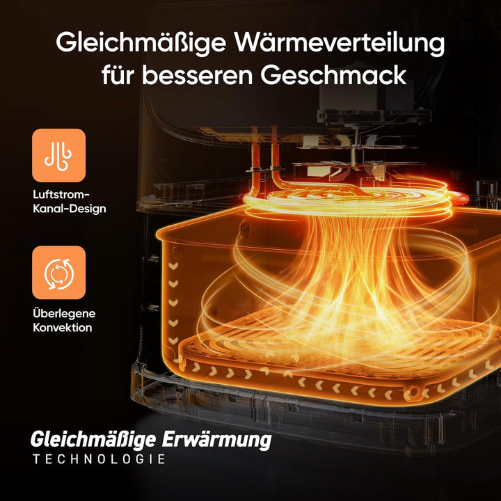 COSORI Heissluftfritteuse 5,5L XXL Weiss Friteuse Heissluft Fritteusen Air Fryer mit Digitalem LED-T