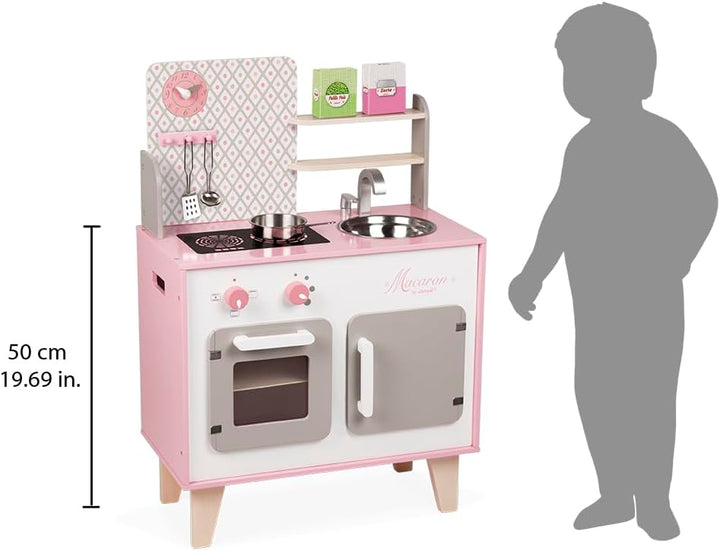 "Janod J06567 rosa und weiss Spielküche aus Holz, ""Macaron""", "Macaron"