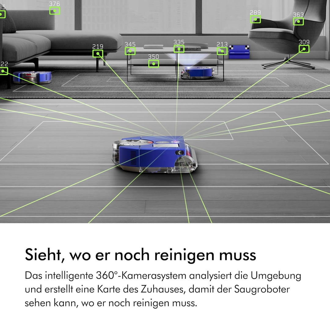 Dyson 360 Vis NAV Saugroboter (Blau/Nickel), Dyson 360