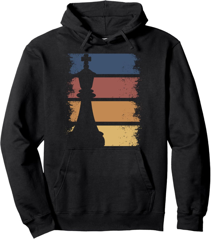 Schach König Schachbrett Vintage Retro Schachspieler Pullover Hoodie