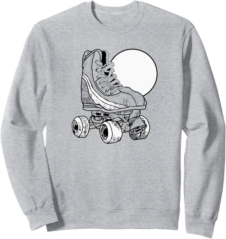 Minimalist Roller Skate &amp; Sun Vintage Retro Simple Sketch Sweatshirt