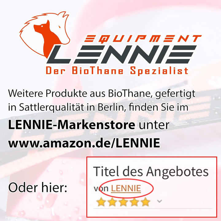 LENNIE Leichte BioThane Schleppleine, 13mm, Hunde 15-25kg, 30m lang, ohne Handschlaufe, Neon-Orange,