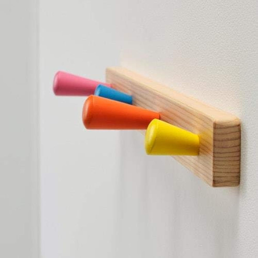 IKEA FLISAT Knaufleiste mit 4 Knäufen aus Massivholz Kinderfreundlich