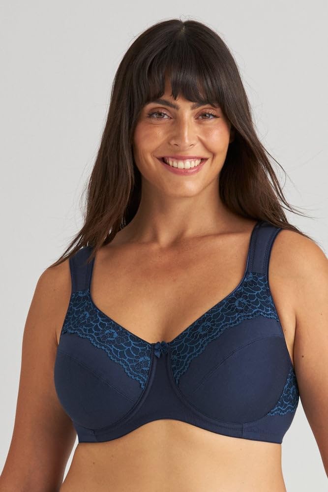 Miss Mary of Sweden Minimizer Bügel-BH Cotton Now Flatcup 75C Dunkelblau, 75C Dunkelblau