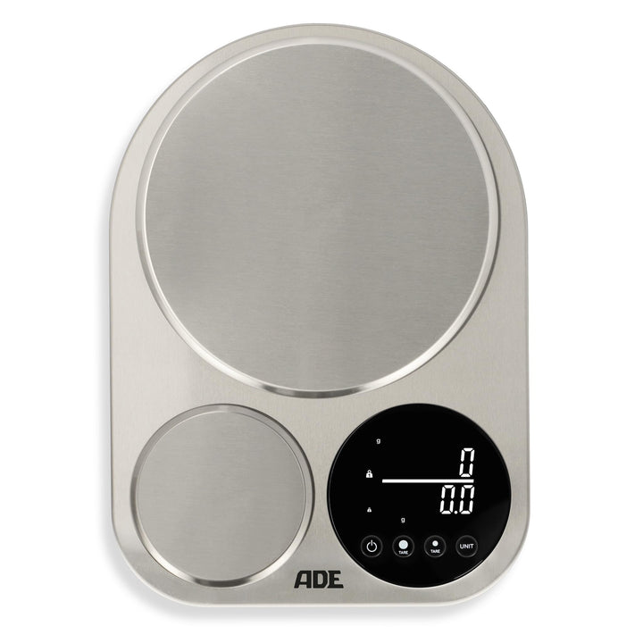 ADE Küchenwaage digital mit 2 Plattformen 5kg/1g & 500g/0,1g | duale Präzisionswaage auf 0,1g genau