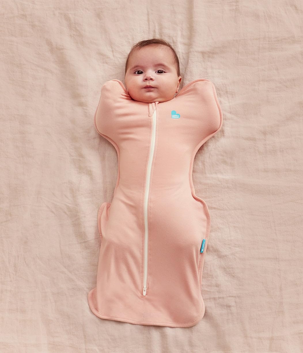 Love to Dream Swaddle UP, Neugeborene 2,2–3,8 kg – Rouge, eng anliegende Passform, unterstützt gesun