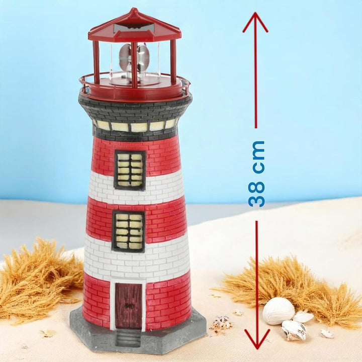 MIJOMA Solar LED Leuchtturm mit Licht – Wetterfest &amp; detailreich für Garten &amp; Balkon – Solar-Deko au