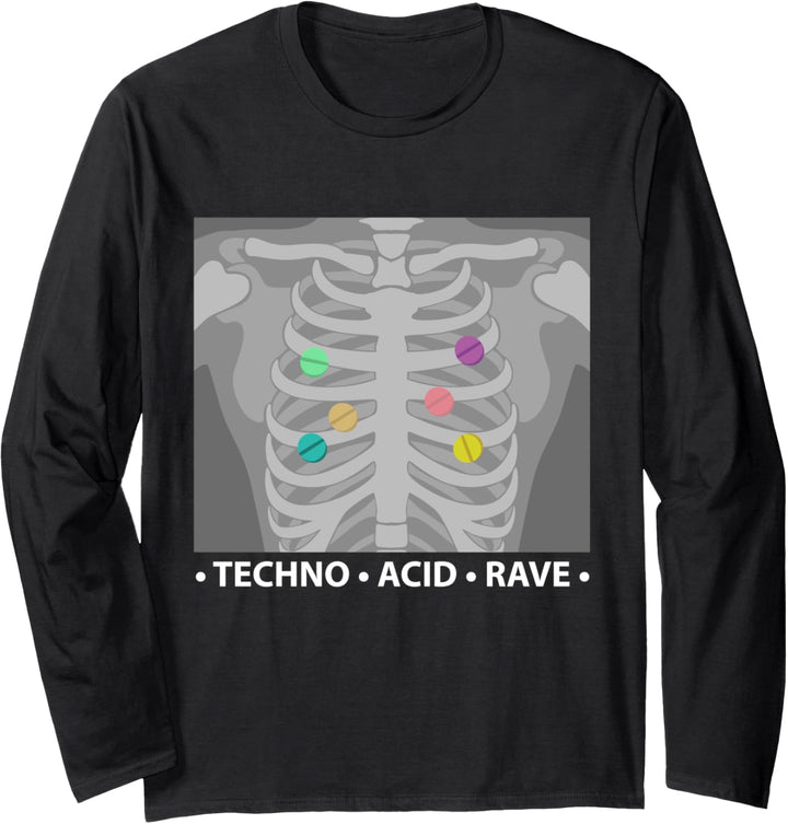 Techno - Acid - Rave: X-Ray Langarmshirt