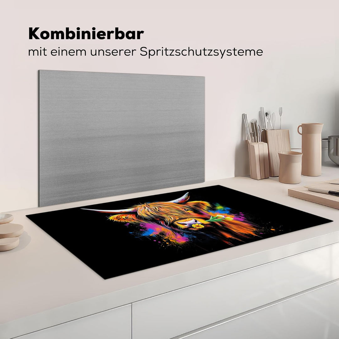 Herdabdeckplatte 90x52 cm Einteilig Ceranfeld Abdeckplatte Küche Deko Ceranfeldabdeckung Herdabdecku