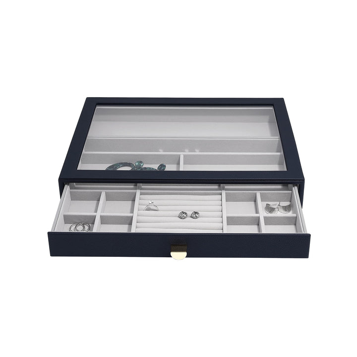 Stackers Navy Pebble Supersize Jewellery Box Display Drawer, Navy