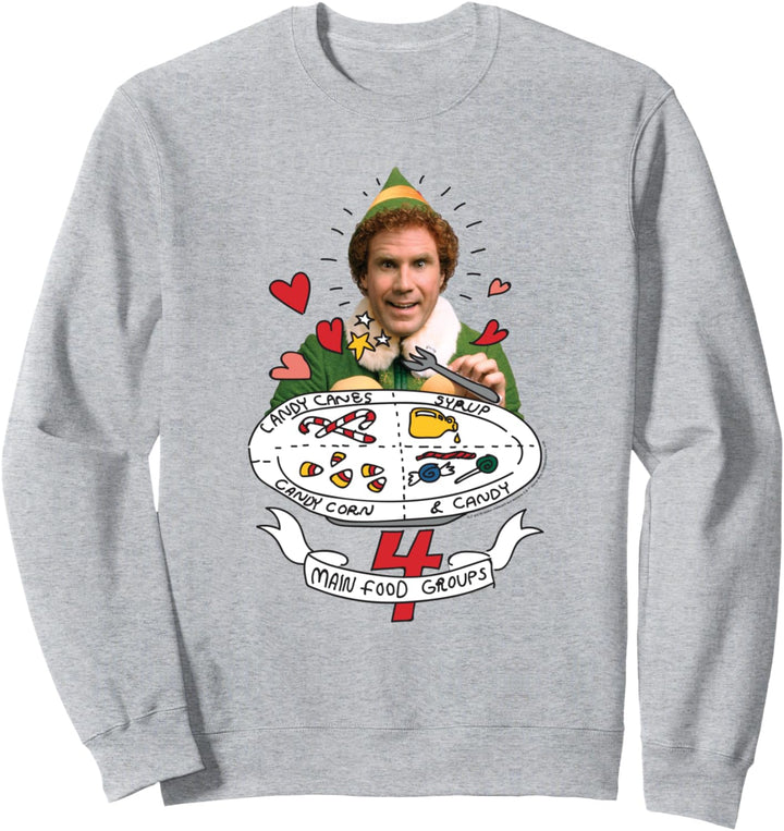 Elf 4 Main Food Groups Weihnachten Sweatshirt