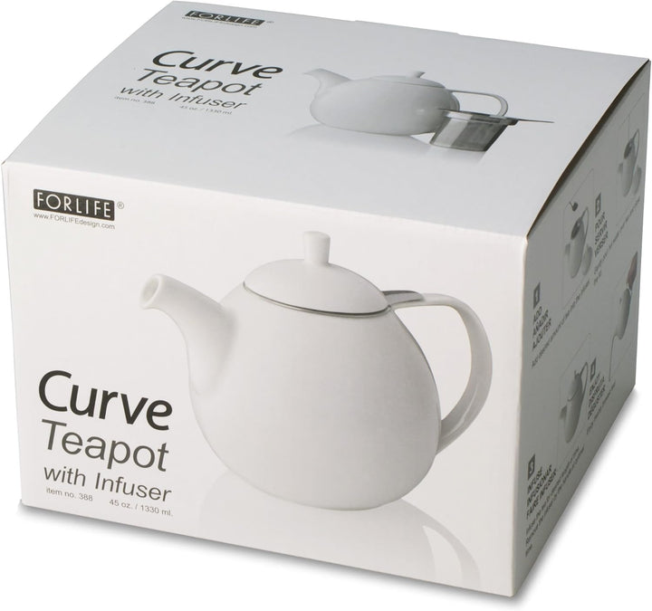 ForLife Teekanne Curve 1,3 l, lime, mit Edelstahlsieb Grün, Grün