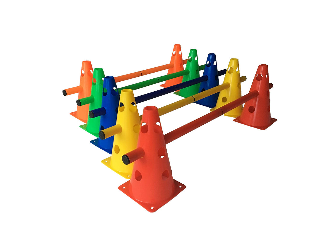 5er Set Steckhürden 23 cm, Kegelhürden für Agility in 5 Farben (Standard)