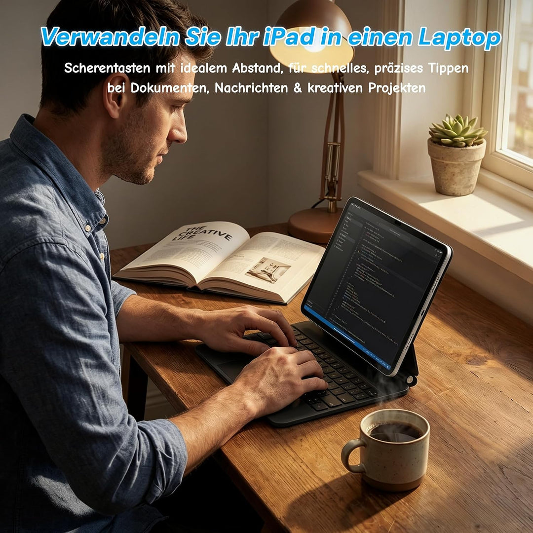 Deutsches QWERTZ Magic Keyboard Case für iPad Pro 12,9 Zoll (3., 4., 5., 6. Gen) &amp; iPad Air 13" (M4