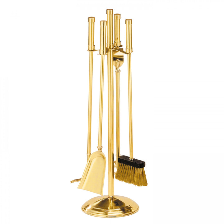 Kaminbesteck Kamingarnitur Kaminzubehör aus Messing, Höhe - 70cm