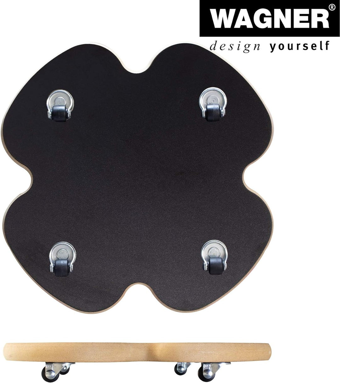 WAGNER Pflanzenroller BLACK Ø 33 x 4 cm I Pflanzenroller für den Innenbereich, MDF mit Melaminbeschi