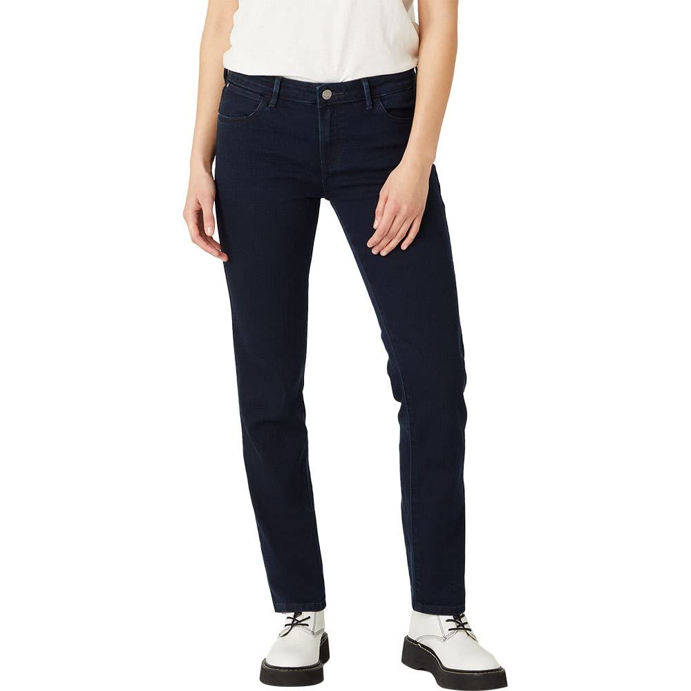 Wrangler Damen Straight Jeans 27W / 32L Blue Black, 27W / 32L Blue Black