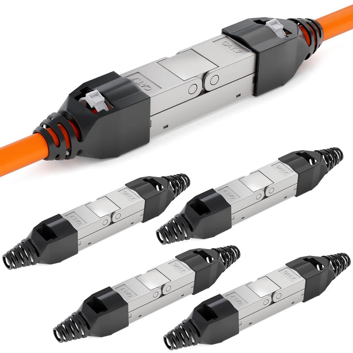 HB-DIGITAL 5x Cat7 LSA Netzwerkkabel Verbinder werkzeugloser mit Knickschutzhülle STP feldkonfektion