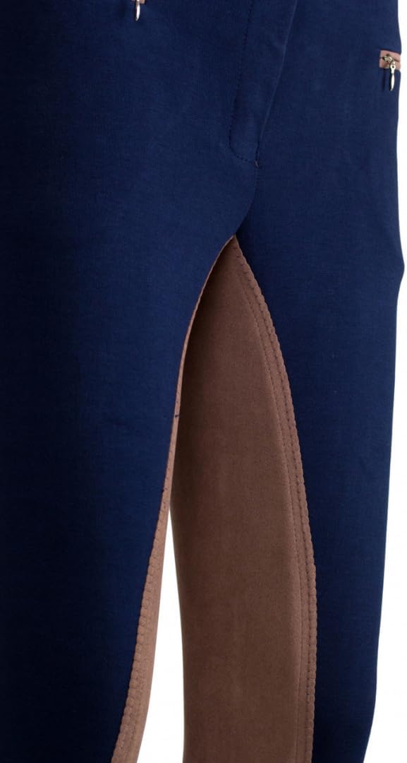RL24 Damen Reithose Vollbesatz Flex BASICLINE 48 Dunkelblau/Hellbraun, 48 Dunkelblau/Hellbraun