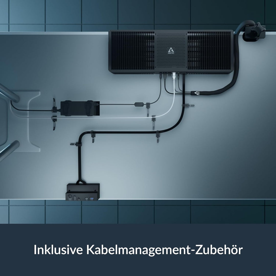 ARCTIC Senza 5700G Pro - Passiv gekühlter, lautloser PC zur Montage unter dem Tisch, Windows 11 Pro,
