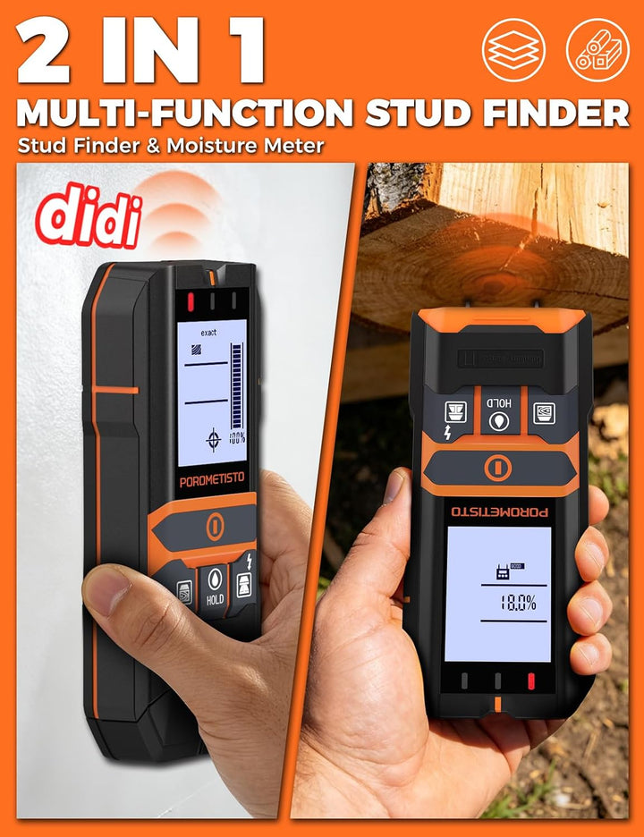 2-in-1 Stud Finder mit Feuchtemesser DSF06 für Holz, Metall, AC-Kabel | Wandscanner Metallortungsger