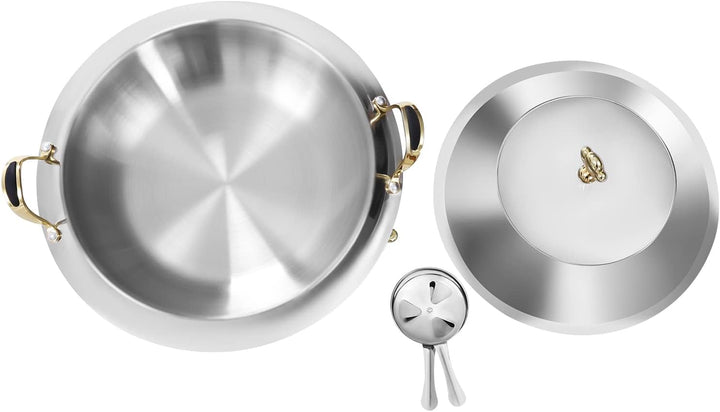 3 L Chafing Dish, Edelstahl Speisewärmer mit Deckel Kraftstoffhalter für Hotels Buffets Restaurants