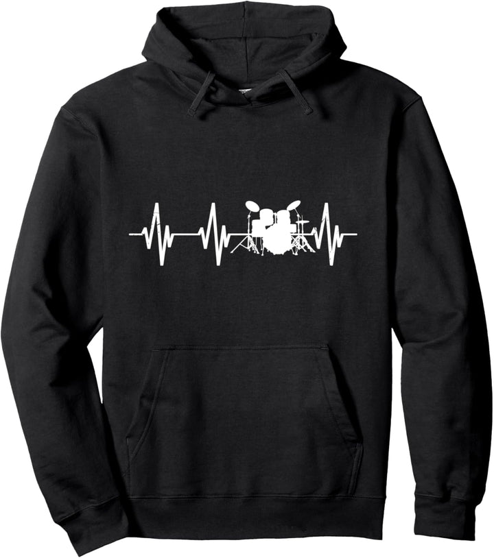 Schlagzeug Herzschlag Herzfrequenz Drummer Schlagzeuger Pullover Hoodie