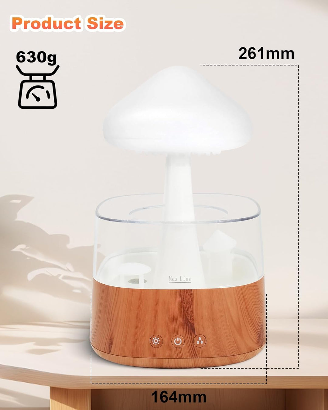 RUIZHI Rain Cloud Humidifier - 450ml Luftbefeuchter, Stimmungslicht Aroma Diffuser 30dB, 3 Modi Rege