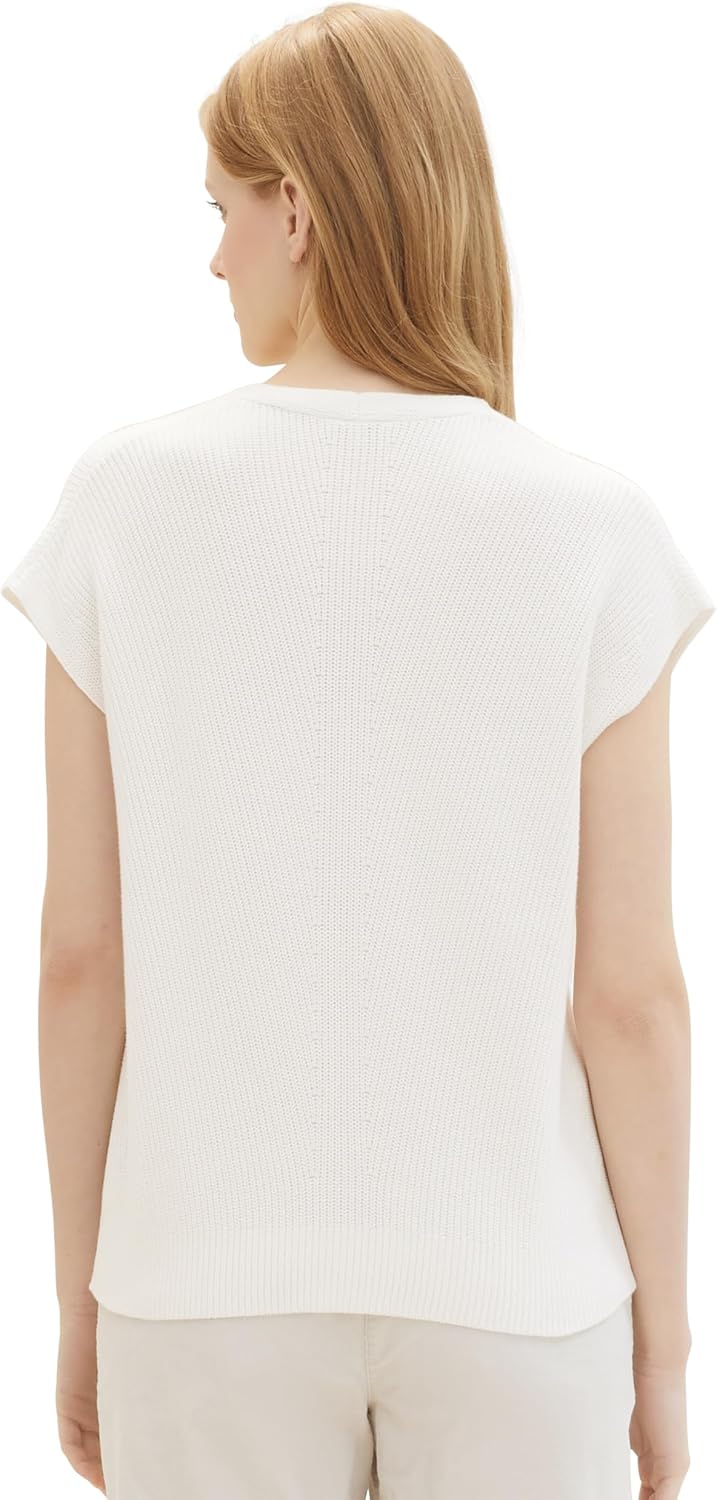 TOM TAILOR Damen Pullunder M 10315 - Whisper White, M 10315 - Whisper White