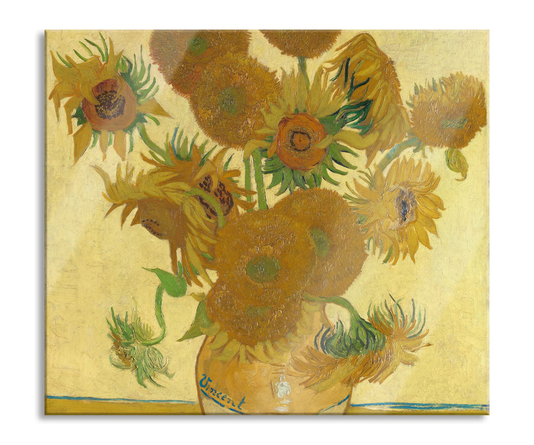 Vincent Van Gogh - Sonnenblumen I Herdabdeckplatte & Spritzschutz aus Echtglas | Für Herd-Kochfelder