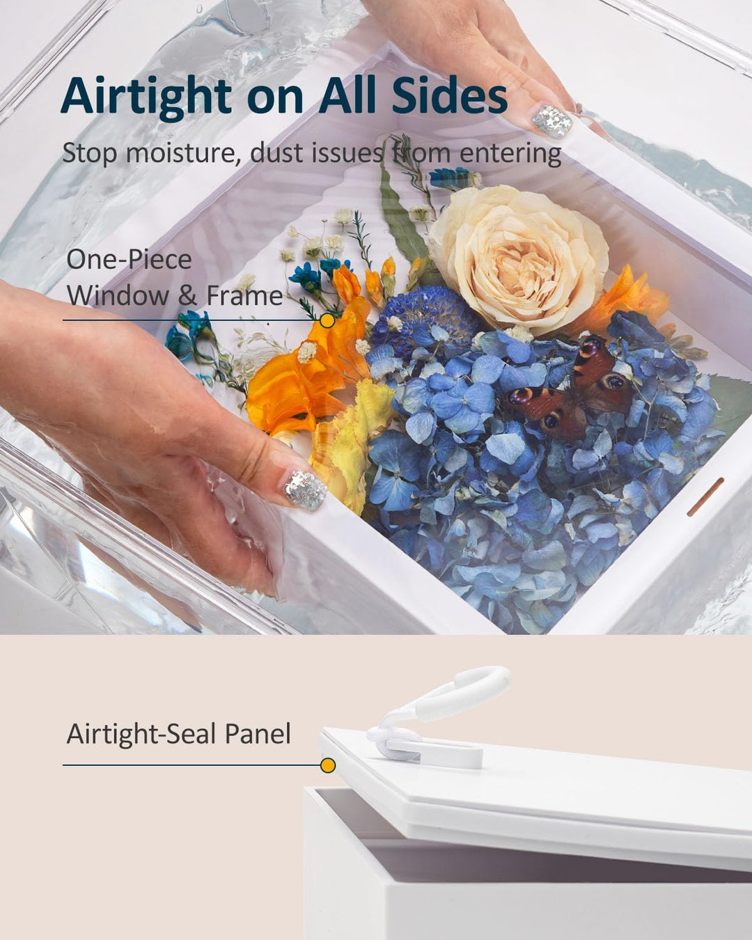 Wisedry 3D Schattenbox 25,4 x 20,3 cm Bilderrahmen Deep Box Display Fotorahmen für getrocknete Blume