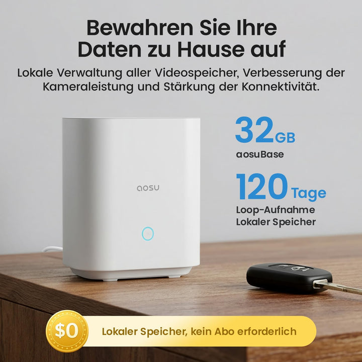 aosu 2K 3MP UHD Überwachungskamera Aussen Solar Akku 4 Cam Kit & 3K 5MP Überwachungskamera Aussen Ka